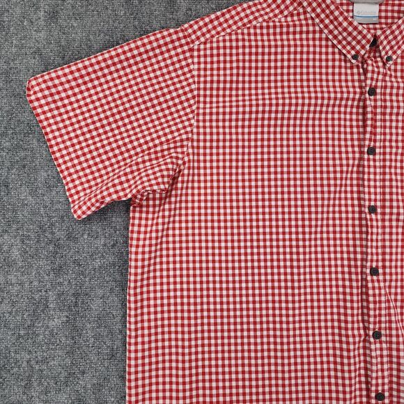 Columbia Shirt Mens 4X Red Plaid Rapid Rivers II Short Sleeve Button Regular Fit - Picture 7 of 15